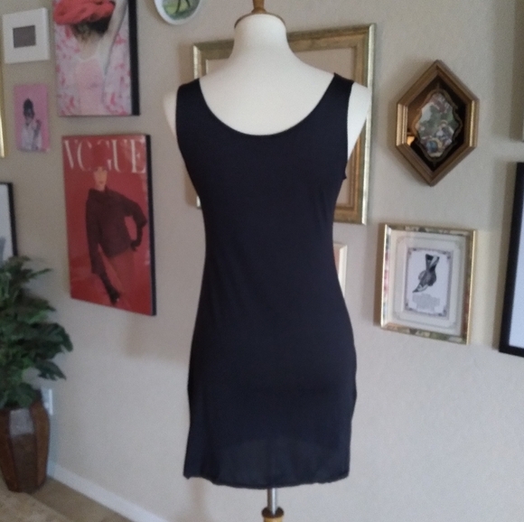 Vintage‎ 80's Black Lace and Electric Blue Chemise - Picture 4 of 4